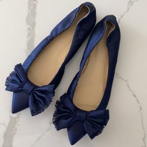 Blue J.Crew bow flats